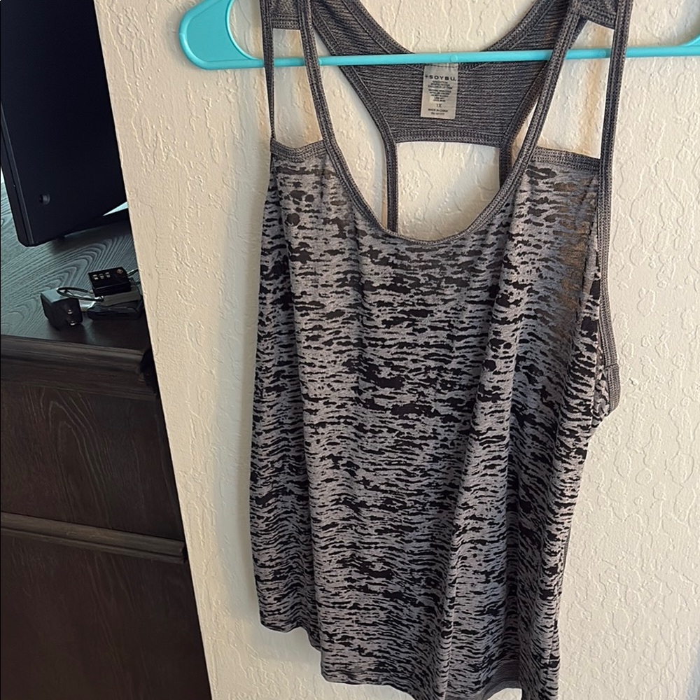 SOYBU Black and Gray Sleeveless Tank Top 1x
